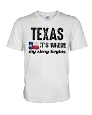 TEXAS IT'S WHERE MY STORY BEGINS SHIRT V-Neck T-Shirt thumbnail