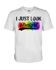 I Just Look Straight LGBT Pride Tshirt V-Neck T-Shirt thumbnail