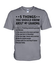 December Grandma V-Neck T-Shirt thumbnail
