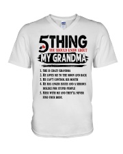 5 thing my grandma V-Neck T-Shirt tile