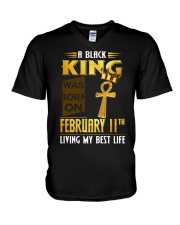 February wasborn 11 V-Neck T-Shirt thumbnail