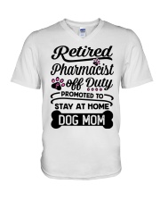 Retired Pharmacist - Stay at Home Dog Mom V-Neck T-Shirt thumbnail