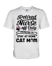 Retired Nurse - Stay at Home Cat Mom V-Neck T-Shirt thumbnail