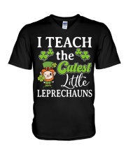 Teacher - I Teach the Cutest Little Leprechauns V-Neck T-Shirt thumbnail