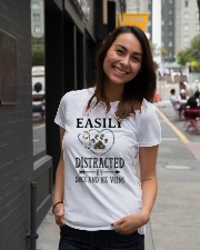 Nurse - Distracted by dogs and big veins Ladies T-Shirt lifestyle-women-crewneck-front-5