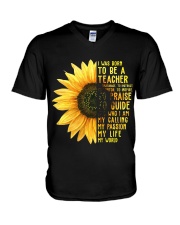 I was born to be a Teacher V-Neck T-Shirt thumbnail
