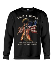 Veteran Just a Woman Crewneck Sweatshirt thumbnail