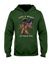 Veteran Just a Woman Hooded Sweatshirt thumbnail