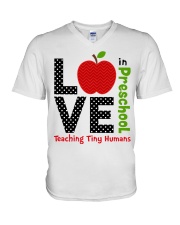 Preschool Teacher - Teaching tiny humans V-Neck T-Shirt thumbnail
