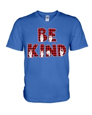 SPEDUCATOR - BE KIND - RED PLAID V-Neck T-Shirt thumbnail