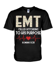 EMT Roman 8:28 V-Neck T-Shirt thumbnail