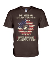 Veteran Daughter - Love V-Neck T-Shirt thumbnail