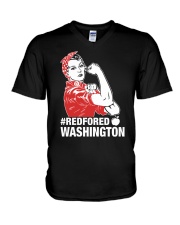 RED for ED - Teacher Strong Washington V-Neck T-Shirt thumbnail