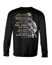 Veteran - Born to Fight - No Luck - Pure Skill Crewneck Sweatshirt thumbnail