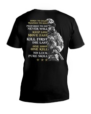 Veteran - Born to Fight - No Luck - Pure Skill V-Neck T-Shirt thumbnail