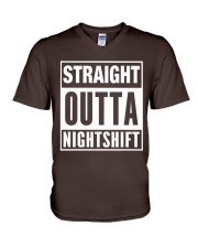 Straight Outta Nightshift V-Neck T-Shirt thumbnail