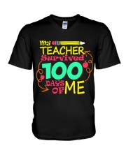 My Teacher Survived 100 Days of Me V-Neck T-Shirt thumbnail