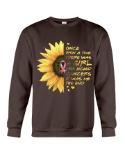 A Girl who kicked Cancers Crewneck Sweatshirt thumbnail