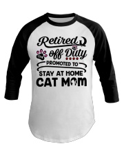 Retired - Stay at Home Cat Mom Baseball Tee thumbnail