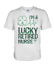 Lucky Retired Nurse V-Neck T-Shirt tile