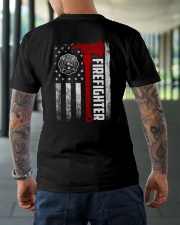 Firefighter Flag Classic T-Shirt lifestyle-mens-crewneck-back-3