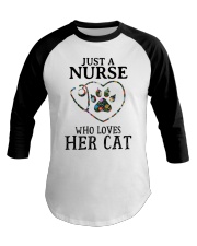 Nurse - Loves her cat Baseball Tee thumbnail