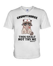Grumpy Nurse Thou Shalt V-Neck T-Shirt thumbnail