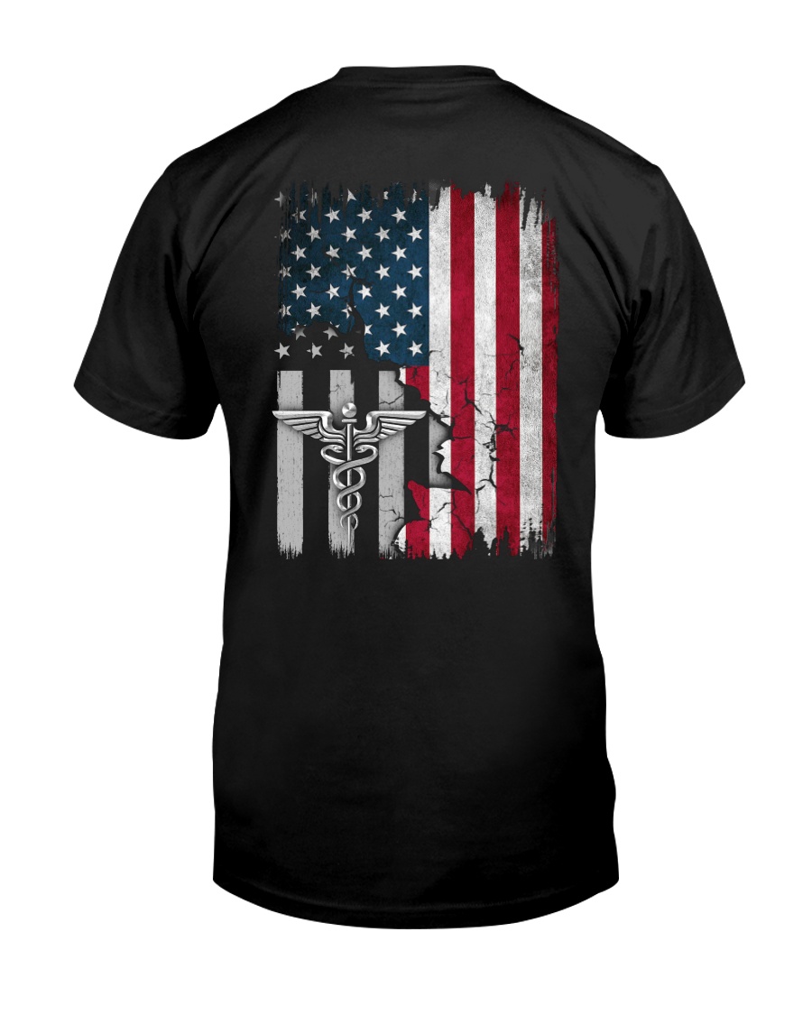 Nurse - American Flag - Vintage Retro Design Classic T-Shirt