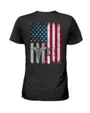 Nurse - American Flag - Vintage Retro Design Ladies T-Shirt thumbnail