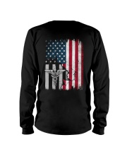 Nurse - American Flag - Vintage Retro Design Long Sleeve Tee thumbnail