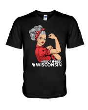 Wisconsin Strong Teacher - RedforED V-Neck T-Shirt thumbnail