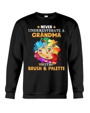 Never Underestimate a Grandma with Brush - Palette Crewneck Sweatshirt thumbnail