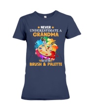 Never Underestimate a Grandma with Brush - Palette Premium Fit Ladies Tee thumbnail