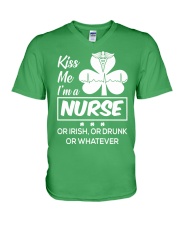 Kiss me - I'm a Nurse V-Neck T-Shirt thumbnail