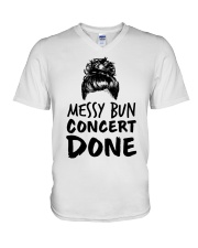 Music Teacher - Messy Bun - Concert Done V-Neck T-Shirt thumbnail
