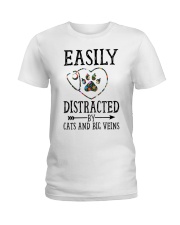 Nurse - Distracted by cats and big veins Ladies T-Shirt thumbnail