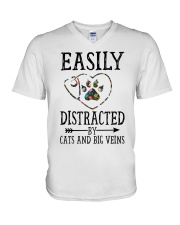 Nurse - Distracted by cats and big veins V-Neck T-Shirt thumbnail