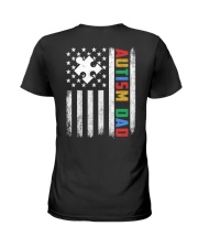 Autism Dad - Flag Ladies T-Shirt tile