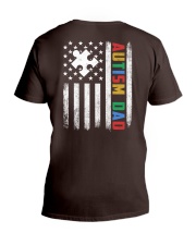 Autism Dad - Flag V-Neck T-Shirt tile