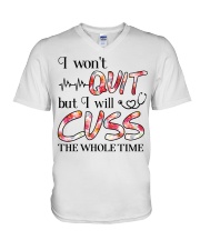 Nurse - Cuss The Whole Time V-Neck T-Shirt thumbnail