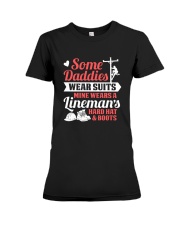 Lineman's Hard Hat And Boots Premium Fit Ladies Tee thumbnail