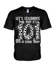Teacher - 101 Days of School V-Neck T-Shirt thumbnail