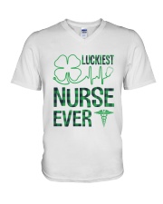 Luckiest Nurse Ever V-Neck T-Shirt thumbnail