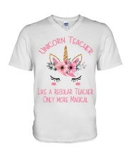 Unicorn Teacher - Magical V-Neck T-Shirt thumbnail