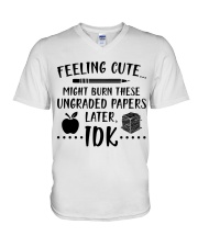 Teacher - Ungraded Papers V-Neck T-Shirt thumbnail