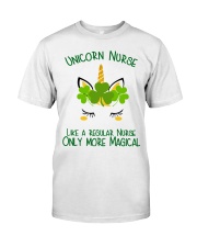Nurse Unicorn Shamrock Classic T-Shirt front
