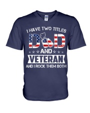 Veteran Dad Rock Them Both V-Neck T-Shirt thumbnail