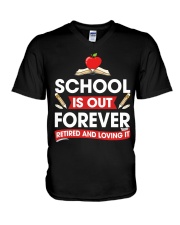 Retired Teacher - School is Out V-Neck T-Shirt thumbnail