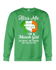 Kiss Me March Girl Whatever Crewneck Sweatshirt thumbnail