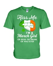 Kiss Me March Girl Whatever V-Neck T-Shirt thumbnail